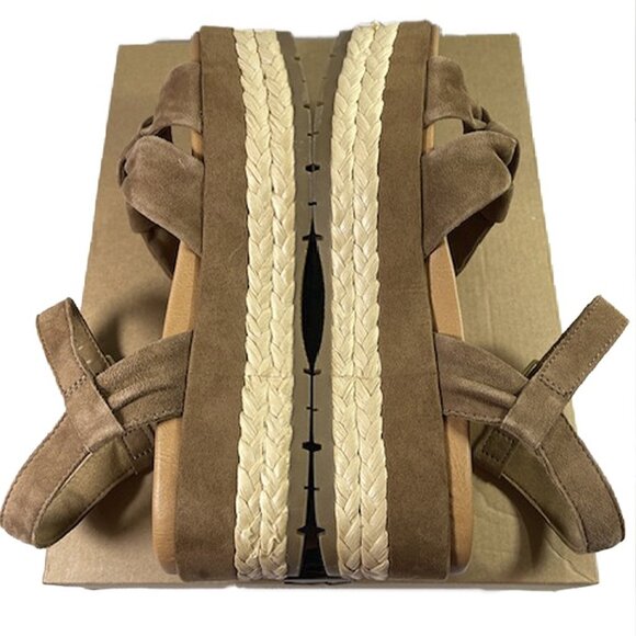 UGG Women’s NEUSCH Chestnut Suede Platform Espadrilles Sandals Size 9 New - Picture 5 of 8